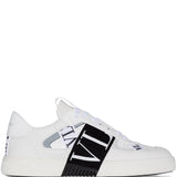 Valentino Garavani VL7N Low-Top Sneaker In Calfskin, Mesh Fabric And Ribbons