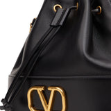 Valentino Garavani Mini Bucket Bag With Chain Vlogo Signature In Nappa Leather