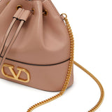 Valentino Garavani Mini Bucket Bag With Chain Vlogo Signature In Nappa Leather