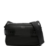 Ferragamo Black Gancini Buckles Shoulder Bag Adjustable