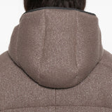 Brunello Cucinelli Brown Quilted Hooded Jacket