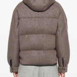 Brunello Cucinelli Brown Quilted Hooded Jacket