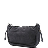 Brunello Cucinelli Navy Drawstring Crossbody Bag
