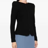 Emporio Armani Chevron-pattern jersey zip-up jacket