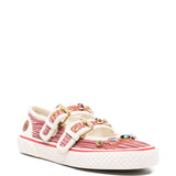 Valentino Garavani Jewel-embellished buckle sneakers
