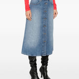 Stella McCartney Blue Denim Midi Skirt