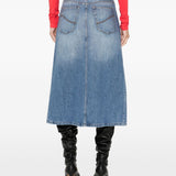 Stella McCartney Blue Denim Midi Skirt