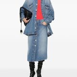 Stella McCartney Blue Denim Midi Skirt
