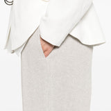 Brunello Cucinelli Grey Ribbed Cropped Trousers