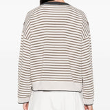 Brunello Cucinelli Off White Striped Sweater