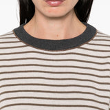 Brunello Cucinelli Off White Striped Sweater