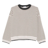 Brunello Cucinelli Off White Striped Sweater