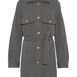 Brunello Cucinelli Grey Ribbed Belted Cardigan