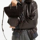 Brunello Cucinelli BC Duo mini bag in curly shearling with monili