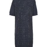 Brunello Cucinelli Navy Crocodile Motif Dress