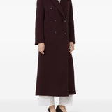 Brunello Cucinelli Burgundy Double Breasted Coat