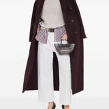 Brunello Cucinelli Burgundy Double Breasted Coat