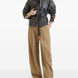 Brunello Cucinelli Chocolate Brown Embroidered Shirt