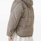 Brunello Cucinelli Taupe Chevron Hooded Jacket