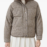 Brunello Cucinelli Taupe Chevron Hooded Jacket