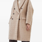 Brunello Cucinelli Camel Crocodile Motif Coat