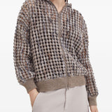 Brunello Cucinelli Beige Hooded Zip Sweater