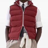 Brunello Cucinelli Bonded taffeta down vest with heat-bonded seams and detachable hood