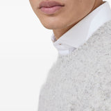 Brunello Cucinelli Flecked alpaca, wool, silk and cotton sweater