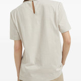 Brunello Cucinelli Beige Striped T Shirt
