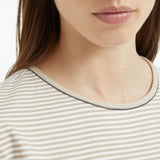 Brunello Cucinelli Beige Striped T Shirt