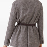 Brunello Cucinelli Brown Houndstooth Belted Jacket