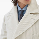 Brunello Cucinelli One-and-a-half-breasted coat in wide cashmere corduroy with patch pockets and metal buttons