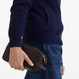 Brunello Cucinelli Textured grain leather beauty case with double zip