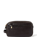 Brunello Cucinelli Textured grain leather beauty case with double zip