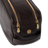 Brunello Cucinelli Textured grain leather beauty case with double zip