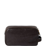 Brunello Cucinelli Textured grain leather beauty case with double zip