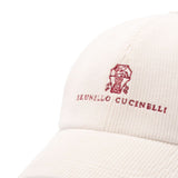 Brunello Cucinelli Baseball hat in comfortable cotton and cashmere corduroy with embroidered logo