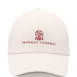 Brunello Cucinelli Baseball hat in comfortable cotton and cashmere corduroy with embroidered logo