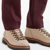 Brunello Cucinelli Nubuck mountain-style boots with wool and cashmere insert