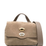 Zanellato Baby Postina messenger bag in nubuck leather brown brandy