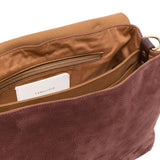 Zanellato Postina Jones Medium handbag in vinaccio suede leather