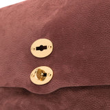 Zanellato Postina Jones Medium handbag in vinaccio suede leather