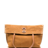 Zanellato studded foldover tote bag