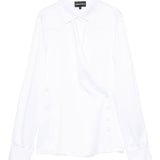 Emporio Armani White Buttoned Wrap Blouse