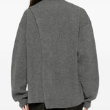Jil Sander Grey Textured Ribbed Sweater