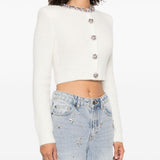 Self-Portrait Buttons-embellished cardigan