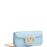 Valentino Garavani Locò Moiré Fabric Clutch with Jewel Logo