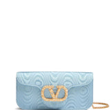Valentino Garavani Locò Moiré Fabric Clutch with Jewel Logo