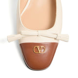 Valentino Garavani Beige Buckle Ballet Flat
