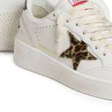 Golden Goose White Leopard Star Sneakers